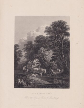 Antique Engraving Print, The Market Cart, 1875