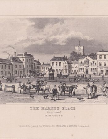 Antique Engraving Print, The Market Place, 1820