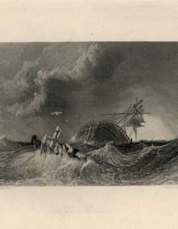 Antique Engraving Print, The Storm, 1836