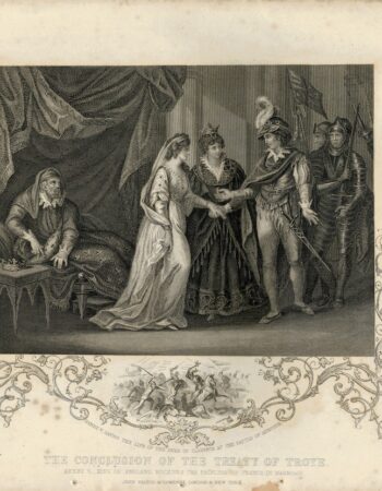 Rare Antique Engraving Print, The Conclusion of the Treaty of Troye, 1850