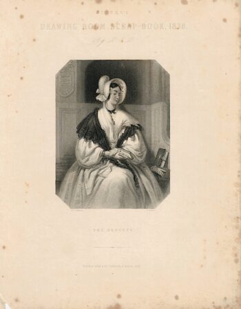 Antique Engraving Print, The Devotee, 1837