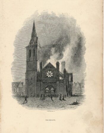 Antique Engraving Print, The Escape, 1840