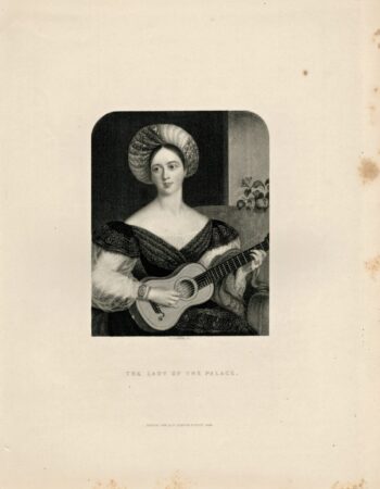 Antique Engraving Print, The Lady of the Palace, 1844