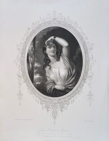 Antique Engraving Print, The Irish Girl, 1846