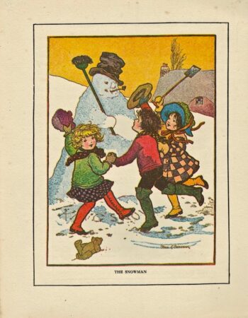 Rare Vintage Print, The Snowman, by Rosa C. Petherick, 1917