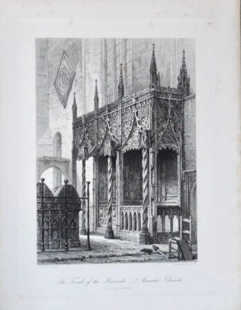 Antique Engraving Print, The Tomb of the  Howards Arundel Church, 1876