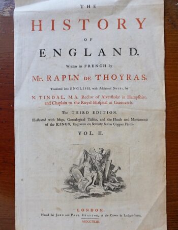 The History of England by Mr. Rapin de Thoyras, 1743