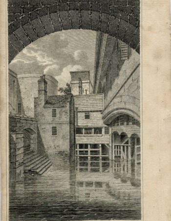 Antique Engraving Print, Traitors Gate, Tower of London, 1806