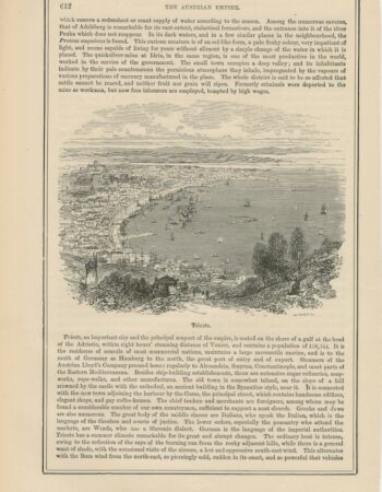 Antique Prints, Trieste, Buda-Pesth, 1890 ca.