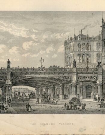 Antique Print, The Holborn Viaduct, 1871