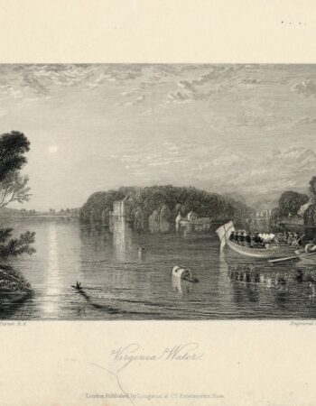 Antique Engraving Print, VIrginia Water, 1836