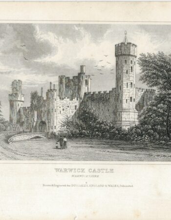 Antique Engraving Print, Warwick Castle, 1830