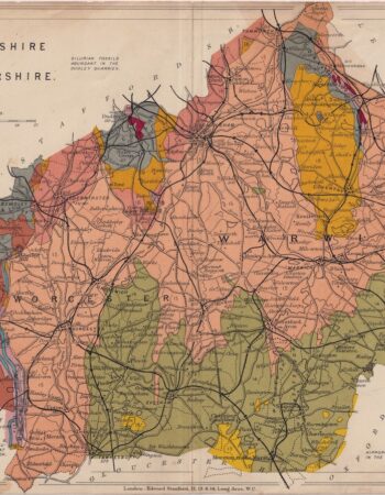 Vintage Map, Warwickshire and Worcestershire, 1889