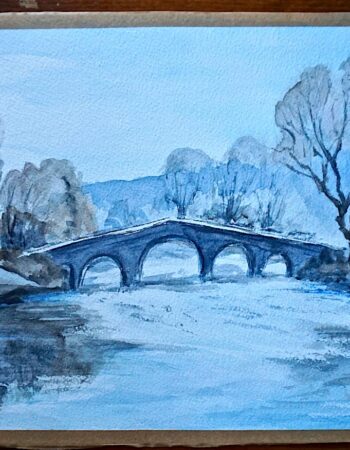 Vintage Watercolor Landscape, 1980