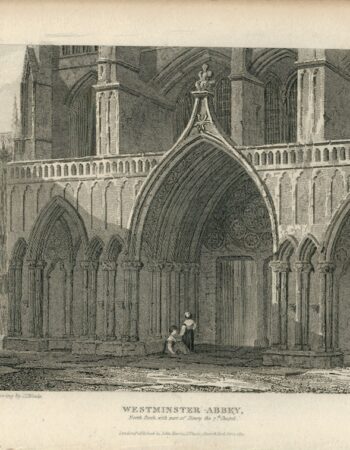 Antique Engraving Print, Westminster Abbey, 1815