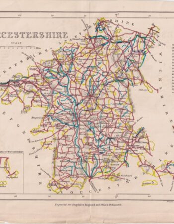 Antique Print, Worcestershire, 1840