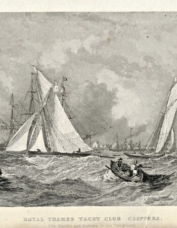 Antique Engraving Print, Royal Thames Yacht Club Clippers, 1839