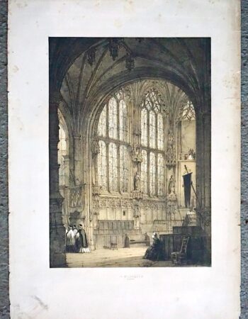 Rare Antique Large Print, In St. Jacques, Dieppe, 1890 ca.