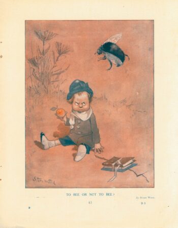 Rare Vintage Print, To Bee or not to Bee? 1908