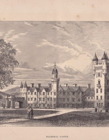 Antique Print, Balmoral Castle, 1860 ca.
