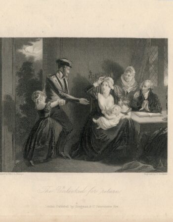 Antique Engraving Print, The Unlooked for Return, 1833