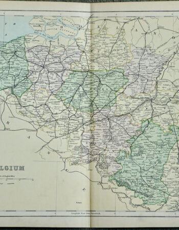 Antique Map, Belgium, 1901
