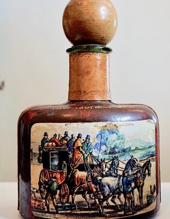 Italian leather wrapped vintage bottle