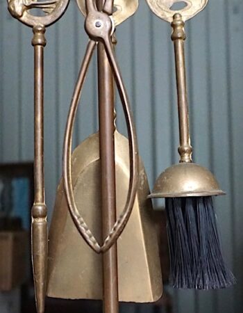 Vintage Brass Fireplace Set, 1920 ca.