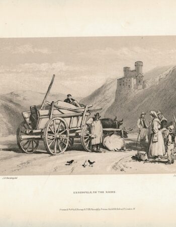 Antique Print, Ehrenfels on the Rhine, 1870 ca.