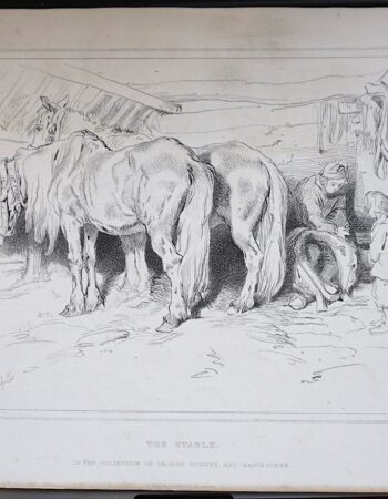 Antique Print, The Stable, 1874