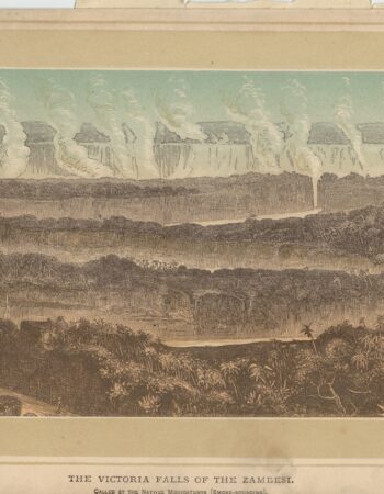 Antique Print, The Victoria Falls of the Zambesi, 1880 ca.