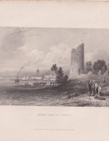 Antique Engraving Print, Ouchy, Lake of Geneva, 1834