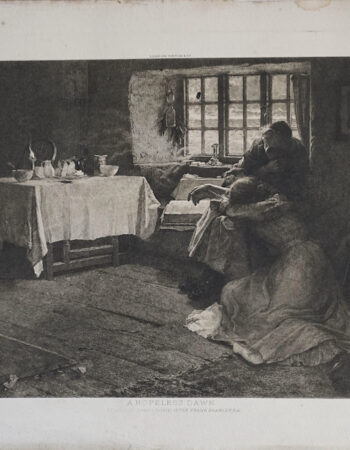 Antique Engraving Print, A Hopeless Dawn, 1890