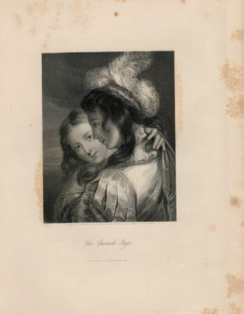 Antique Engraving Print, The Spanish Page, 1844