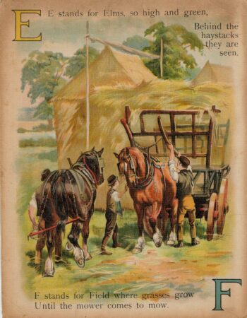 Rare Vintage Alphabetical Print, C, D, E, F, 1890 ca.