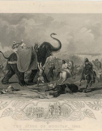 Rare Antique Engraving Print, The siege of Mooltan, 1849
