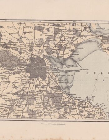 Antique Map, Environs of Dublin, 1870 ca.