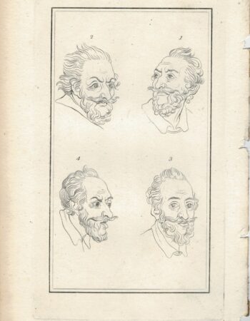 Antique Engraving Print, Face, 1785 ca.