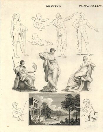 Antique Engraving Print by Wilson, Drawing, 1827