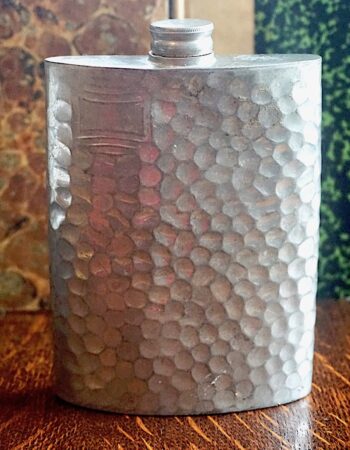 Vintage English Pewter Hammered Sheffield Flask