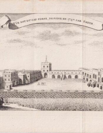 Antique Engraving Print, Vue est du Cap Course, Dessine 1727 par Smith