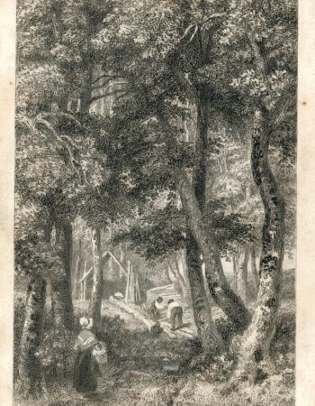 Rare Antique Engraving Print, The Forest, Maple Durham, 1830