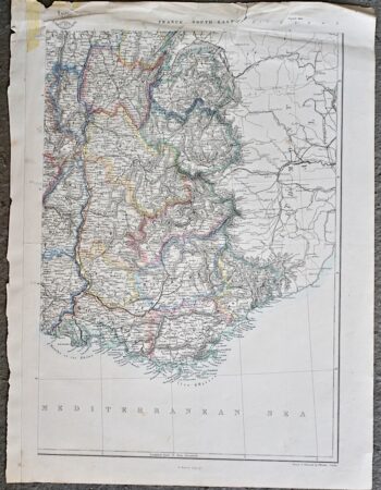 Antique Print, France, South East, 1859