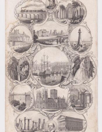 Antique Engraving Print, Frontispiece, Stone Henge, Birmingham, Manchester... 1835 ca.