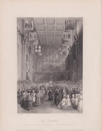 Antique Engraving Print, The Guildhall, 1870