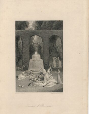 Antique Engraving Print,  Gardens of Boccacio, 1836