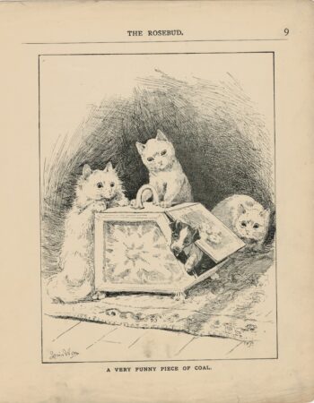 Vintage Print, A Very Funny Piece of Coal, Louis Wain, 1890