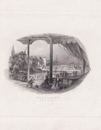 Antique Engraving Print, Gravesend, 1835 ca.