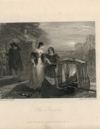 Antique Engraving Print, The Gondola, 1836