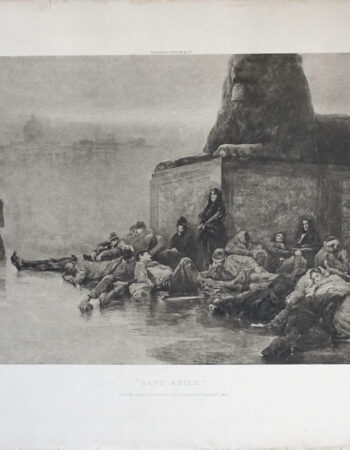 Antique Engraving Print, Sans Asile, from a picture by Dudley Hardy, 1890